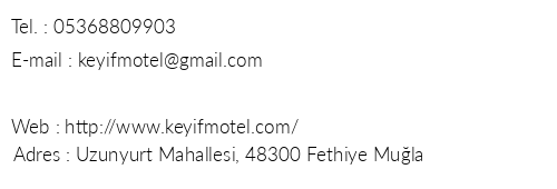 Keyif Motel Faralya telefon numaralar, faks, e-mail, posta adresi ve iletiim bilgileri